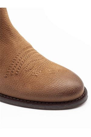 Stivale midi in pelle martellata marrone VIA ROMA 15 | 4378CUOIO